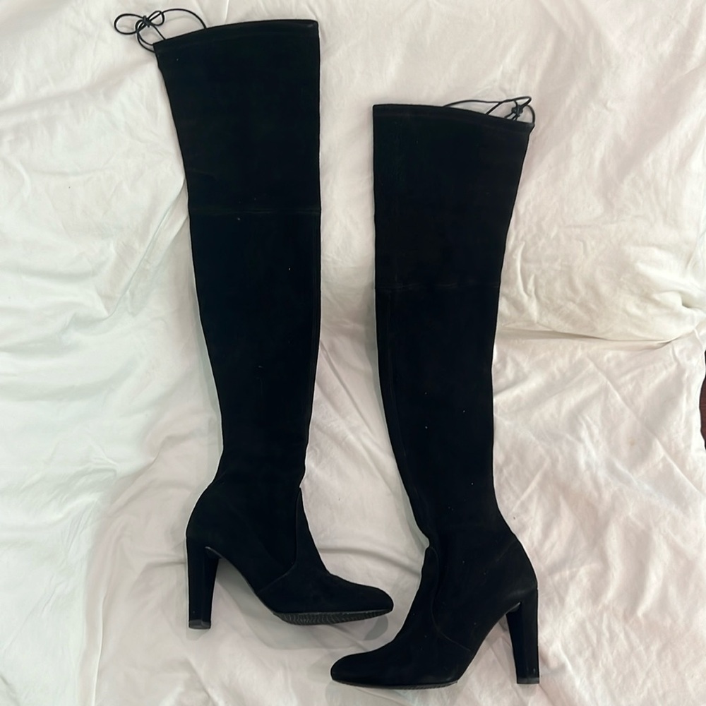 Stuart Weitzman Over the Knee Black Suede Women’s Boot (Size: 8.5)